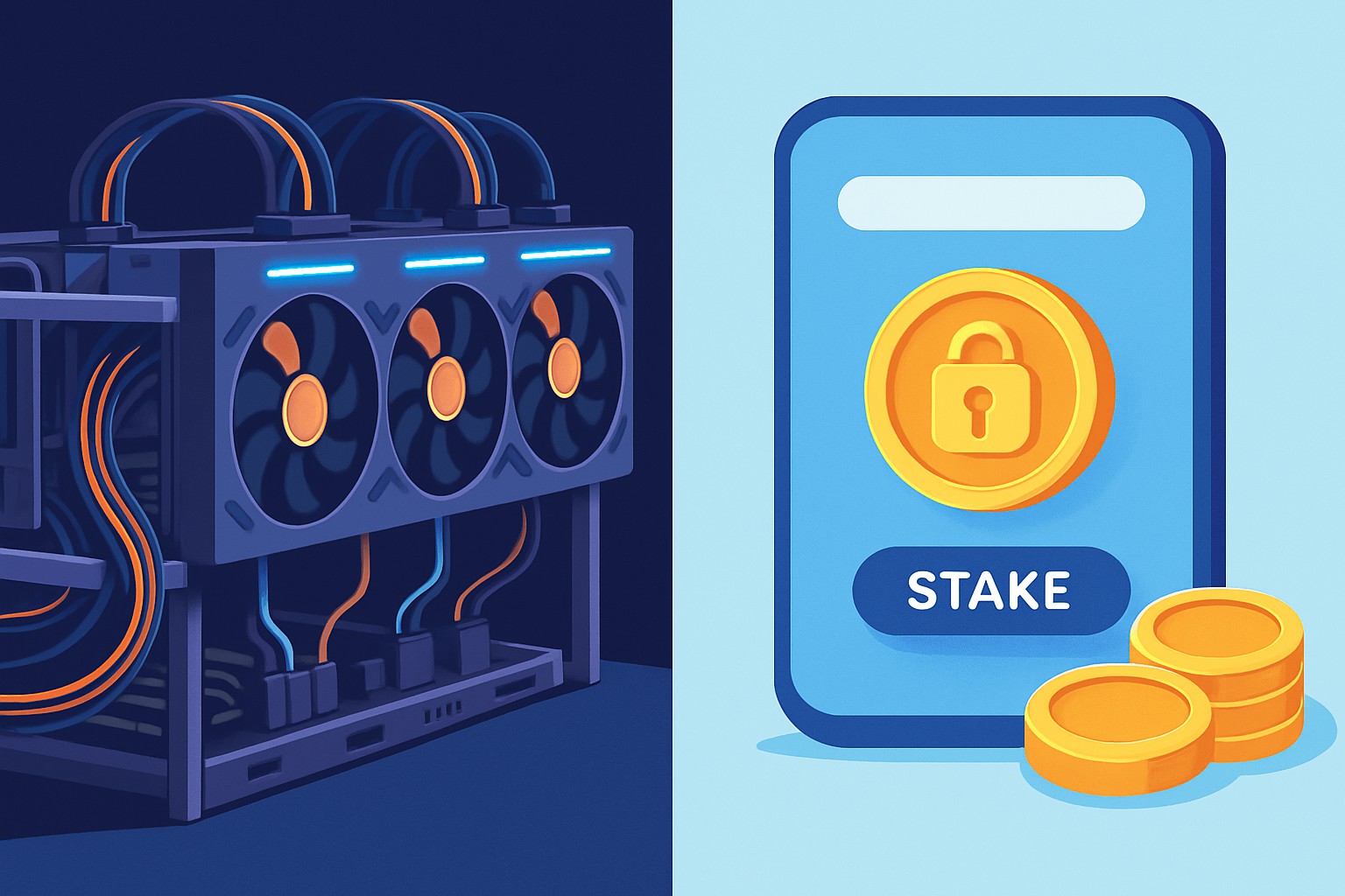 Staking vs Mining for Crypto Beginners