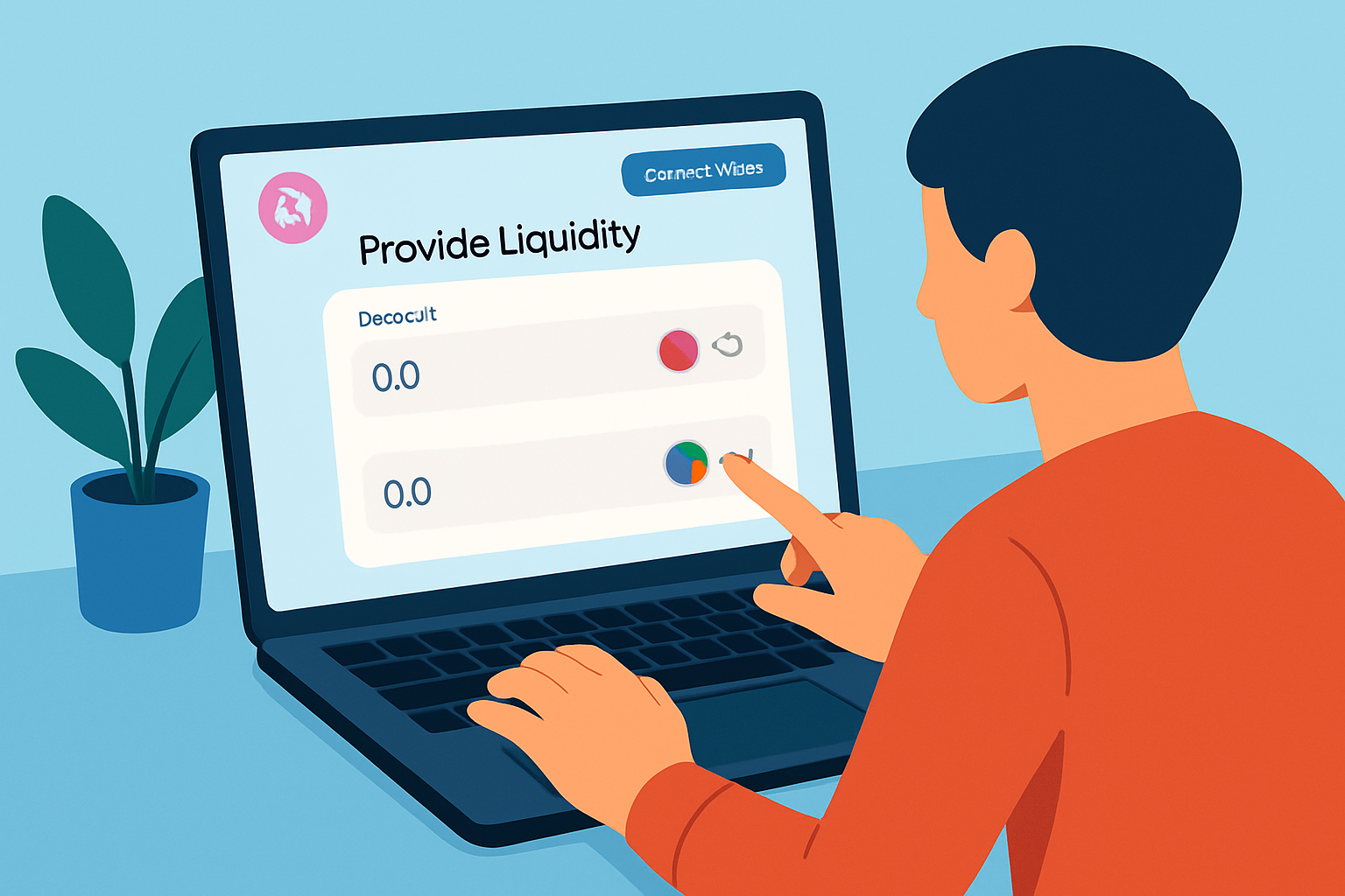 Screenshot showing a user adding tokens to a liquidity pool on Uniswap via a connected crypto wallet interface