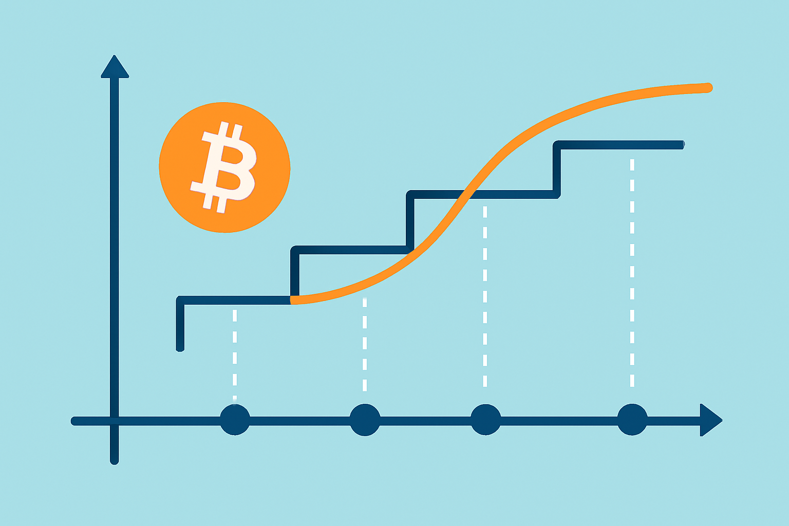 Graph illustrating Bitcoin’s Stock-to-Flow ratio over time, including halving events and their effect on scarcity