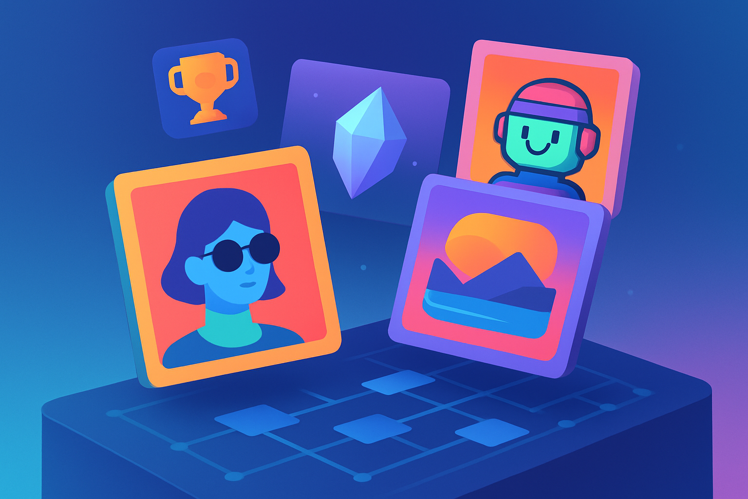 Visualizing NFTs showcasing digital art, collectibles, and gaming assets linked on a blockchain ledger